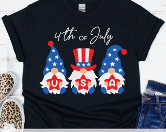 愛国的なノームのSVG PNG、7月4日のノームのTシャツデザイン、アメリカ独立記念日、アメリカのノーム、アメリカ合衆国、Cricutカットファイル