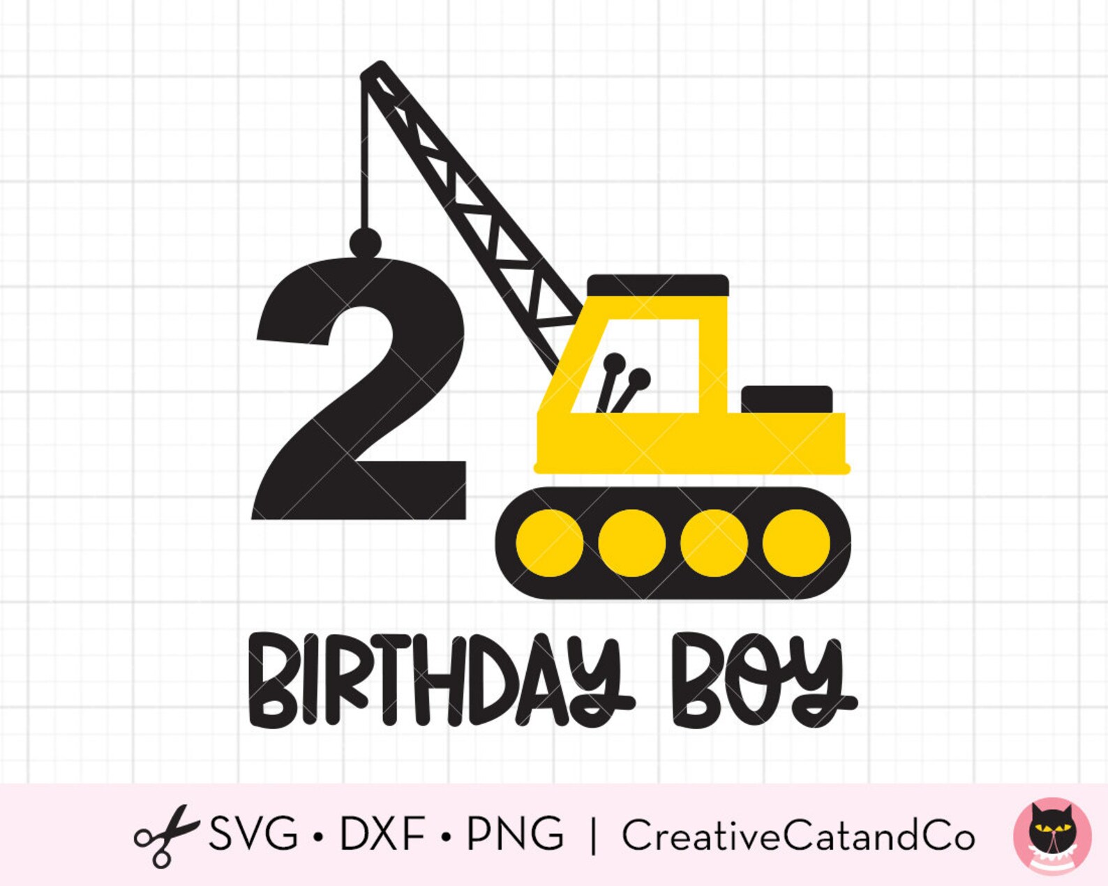 Boy 2nd Birthday 2 Year Old Svg Birthday Boy Construction Etsy
