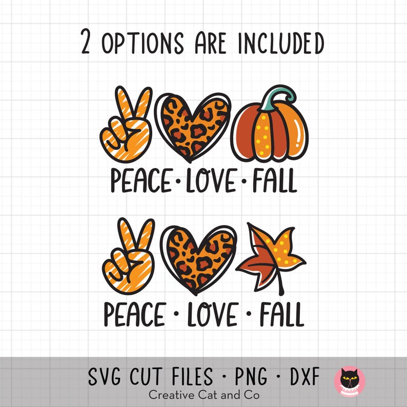 Peace Love Fall SVG PNG DXF | Cute Thanksgiving Shirt Design | Peace ...