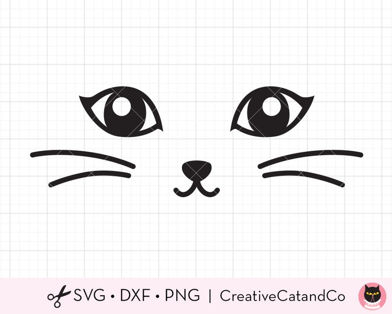 Download Cat Face SVG DXF Cat Eyes svg dxf File for Cricut and | Etsy