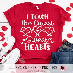 Professor Valentine Svg, Eu ensino os namorados mais fofos, Design de camiseta do Dia dos Namorados da escola, Svg, Arquivo de corte, Png, Dxf, Cricut, Silhueta