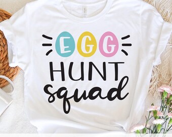 Easter Egg Hunt SVG PNG, Egg Hunt Squad T-Shirt Design, Kid Activity, Party, Event, Cricut Cut File, Sublimation, Minimal Design