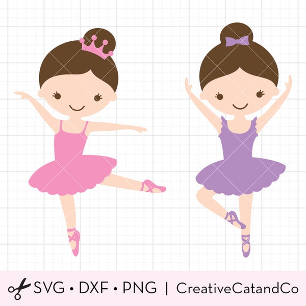 Ballet Dancer SVG DXF Ballerina svg dxf Files for Cricut or Silhouette Little Dancer, Cute Dancer, Princess Ballerina, svg dxf Cut file