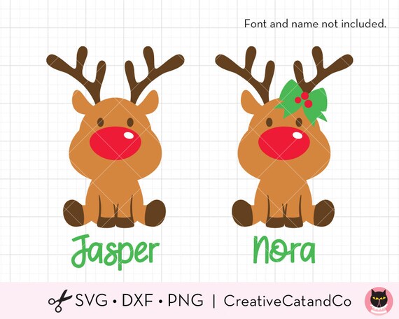 Download Baby Boy And Girl Reindeer Svg Cute Christmas Sitting Reindeer Etsy