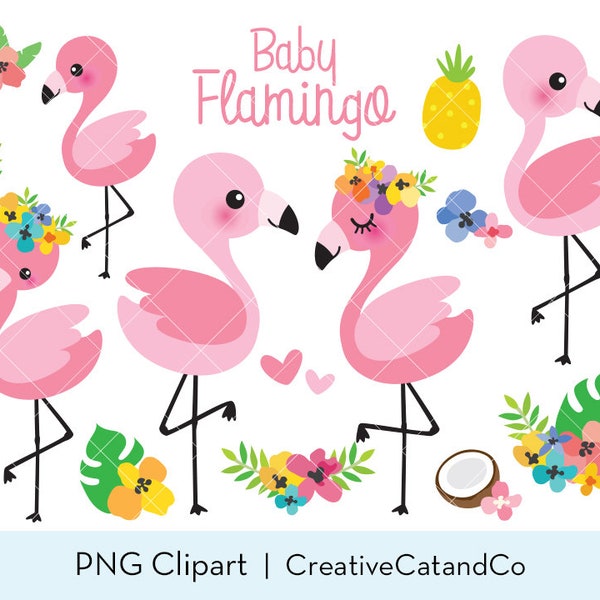 Flamingo Clipart - Etsy UK