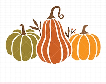 Tre zucche SVG PNG, Zucche del raccolto del Ringraziamento autunnale Svg, Tre zucche Png Clipart, Raccolto autunnale autunnale