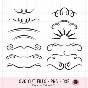Vintage Border SVG PNG Clipart - Dekoracyjne ramki, Element Flourish Scrolls, Klasyczny zestaw obramowań, Eleganckie zaproszenia, Plik Cricut Cut, DXF