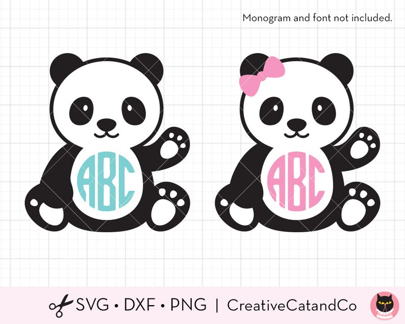 Download Panda Monogram Frame Svg Dxf Files For Cricut Panda Monogram Frame Baby Panda Boy Girl Monogram Svg Dxf Cut File Clipart Drawing Illustration Digital Tripod Ee