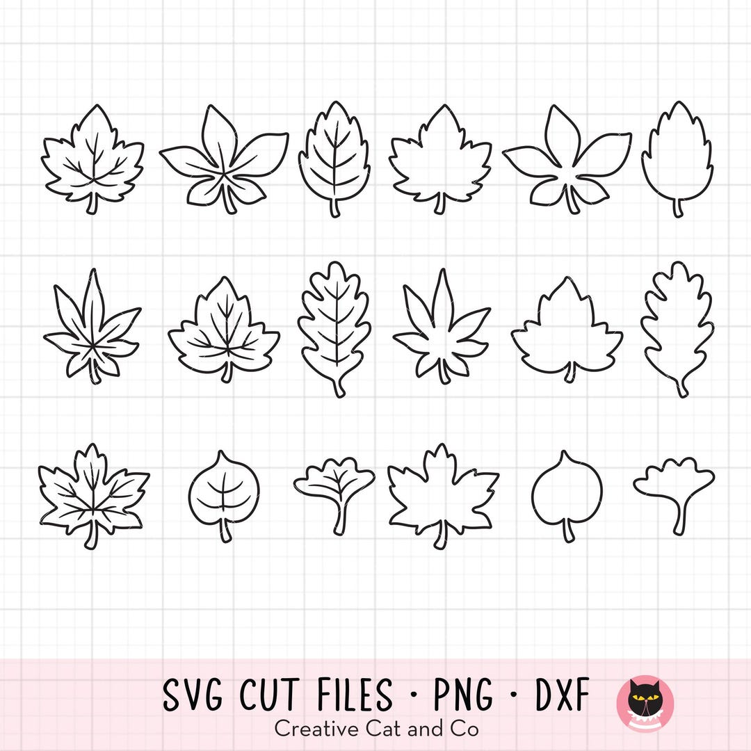 Fall Maple Leaves Outline SVG PNG DXF, Kid Coloring Clip Art, Autumn ...
