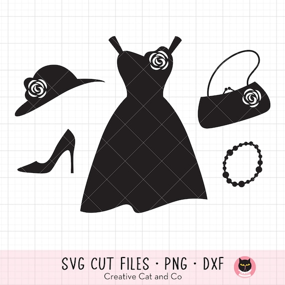 Dress Silhouette SVG PNG - Little Black Dress, Accessories (shoes, Purse, Hat, Necklace), Cricut Cut File, DXF, Digital Download - Etsy Dress Silhouette SVG PNG - Little Black Dress, Accessories (shoes, Purse, Hat, Necklace), Cricut Cut File, DXF, Digital Download - Etsy