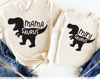 Mamasaurus, Minisaurus, Svg Png, Mama and Mini, Mom Kid Baby T-Rex Dinosaur, Mommy and Me Matching Shirt Design, Dxf, Png, Cut File, Cricut