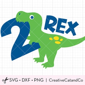 Two Rex SVG Two Rex Boy Birthday Dinosaur Svg Clipart 2nd birthday 2 Year Old Boy Birthday Dinosaur T Shirt Svg Dxf Cut Files for Cricut image 1