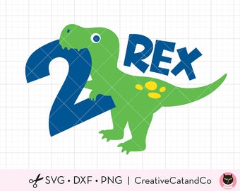 Two Rex SVG Two Rex Boy Birthday Dinosaur Svg Clipart 2nd birthday 2 Year Old Boy Birthday Dinosaur T Shirt Svg Dxf Cut Files for Cricut