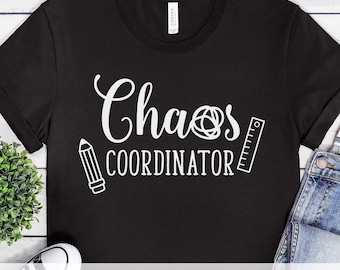 Chaos Coordinator Svg Png, Teacher Life Svg, Kindergarten Teacher Svg, Funny Teacher T Shirt Design DXF Cut Files for Cricut and Silhouette