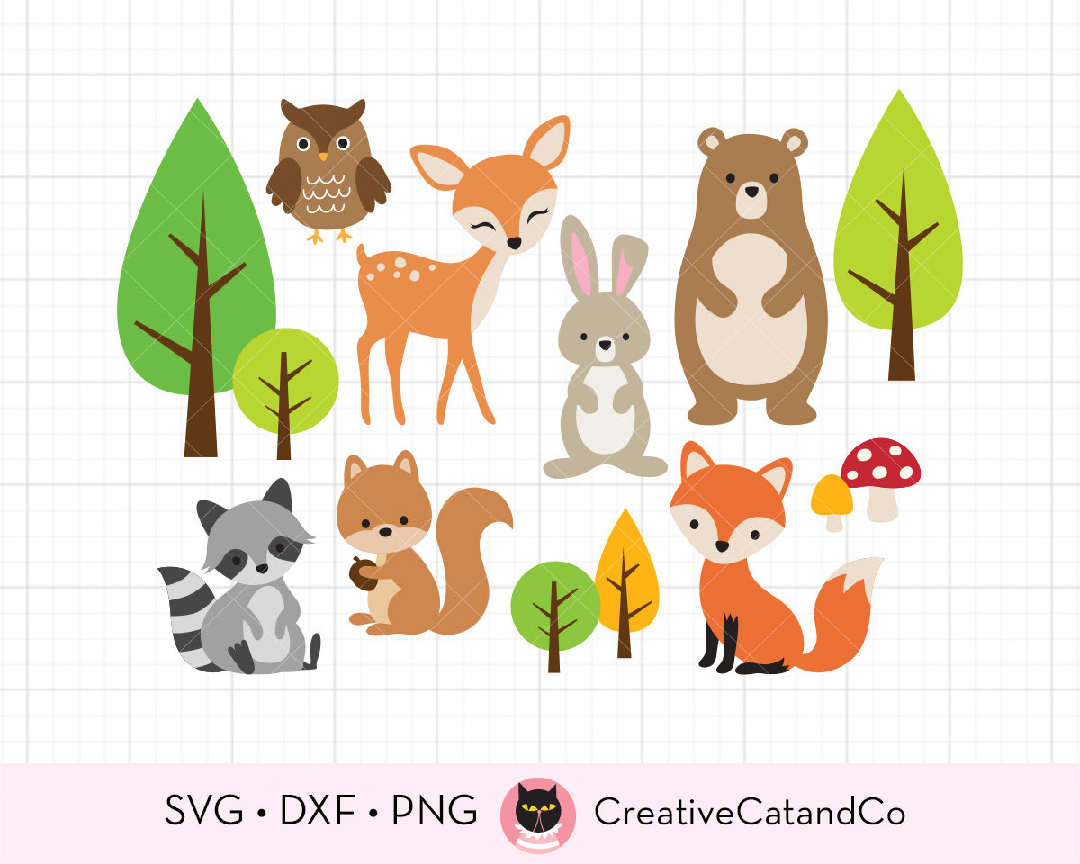 Forest animals/ Printable Stickers Cricut Design By HelgaKOV