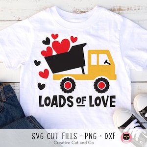 Junge Kipplaster Valentinstag SVG, Png, Sublimation, Valentinstag für Jungen, Bau-Muldenkipper, Shirt Design, Plotterdatei, Cricut geschnitten