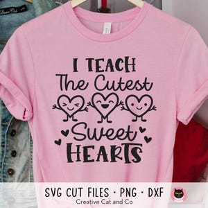 J'enseigne aux amoureux les plus mignons, SVG, conception de T-shirt Saint-Valentin de professeur d'école, Svg, fichier de coupe, Png, Dxf, Cricut, Silhouette