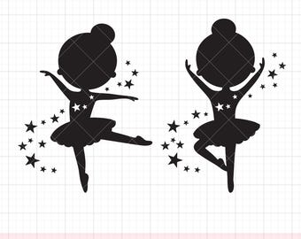 Ballerina SVG PNG DXF Ballerina Silhouette svg dxf Files Little Girl Ballet Dancer Silhouette svg Ballerina Kid Silhouette svg dxf Cut File