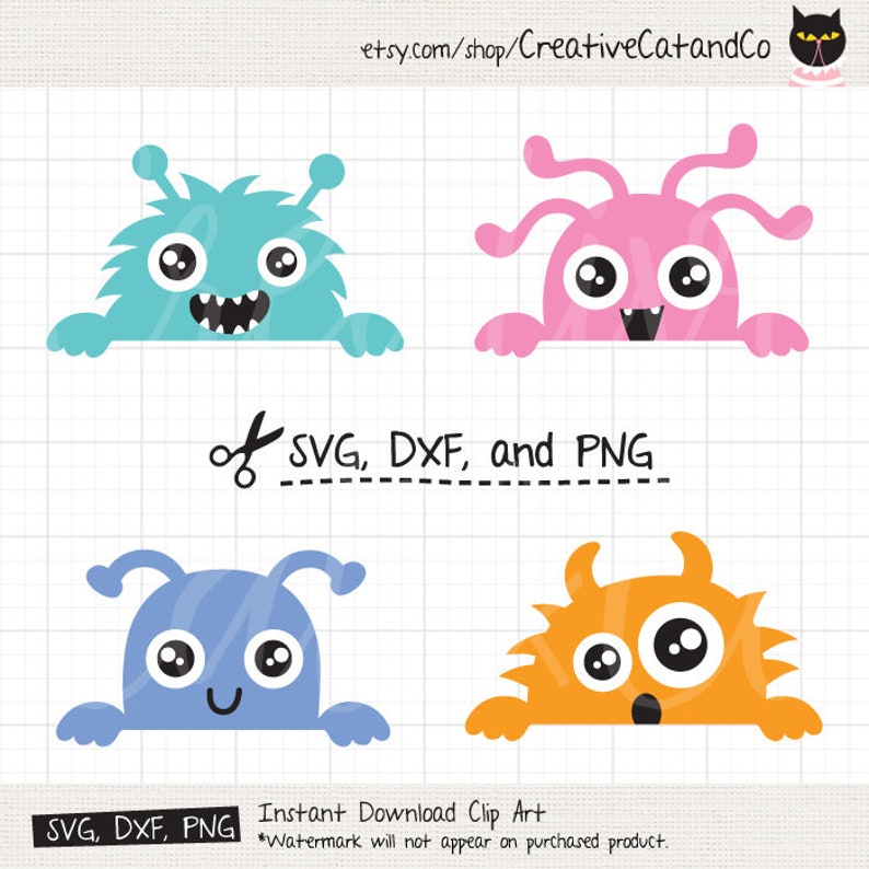Download Monster SVG DXF Peekaboo Monster Cute Little Monster Funny ...