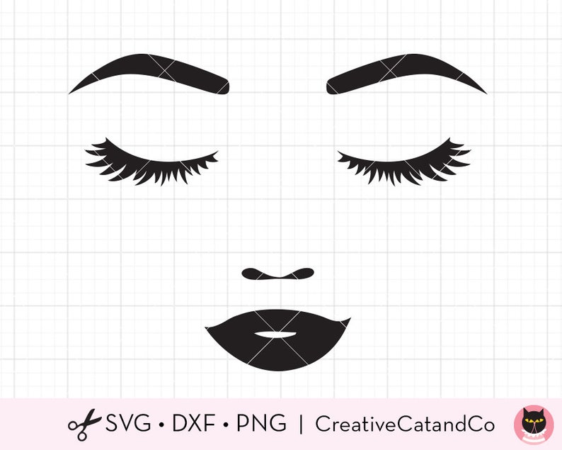 Download Woman Face SVG DXF File Eyelash svg Eyebrow svg Silhouette | Etsy