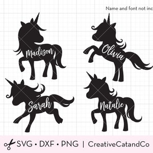 Unicorn Silhouette SVG DXF Cuttable Cute Baby Unicorn Silhouette svg dxf Cut File for Cricut, Commercial Use