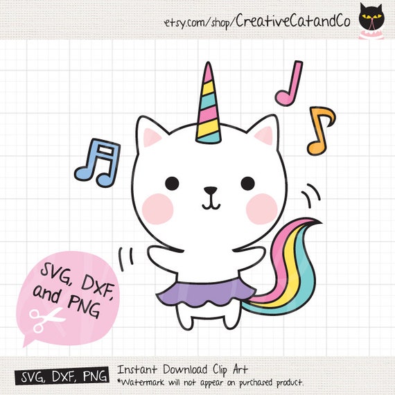 Download Dancing Cat Unicorn SVG DXF Files for Cricut or Silhouette ...