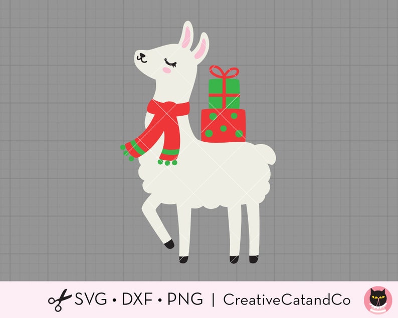 Download Cuttable SVG Llama with Christmas Presents Gifts Llama | Etsy