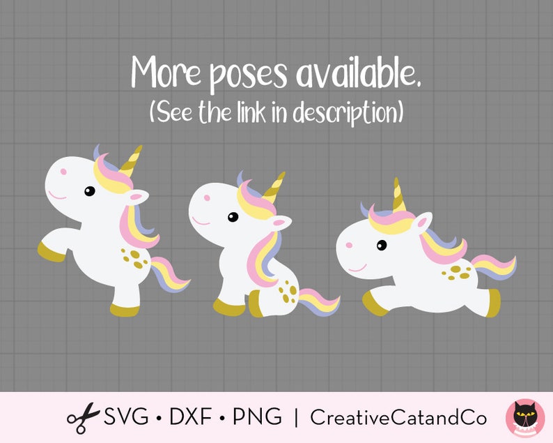 Download Baby Unicorn SVG DXF Files for Cricut and Silhouette Jumping | Etsy