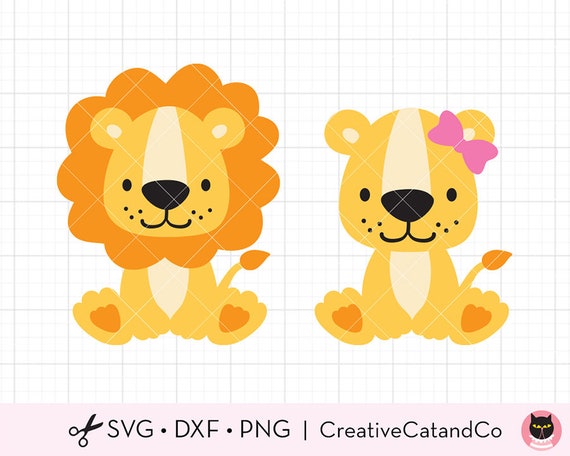Download Lion Svg Baby Boy Girl Lion Siblings Cute Lion Brother Sister Etsy