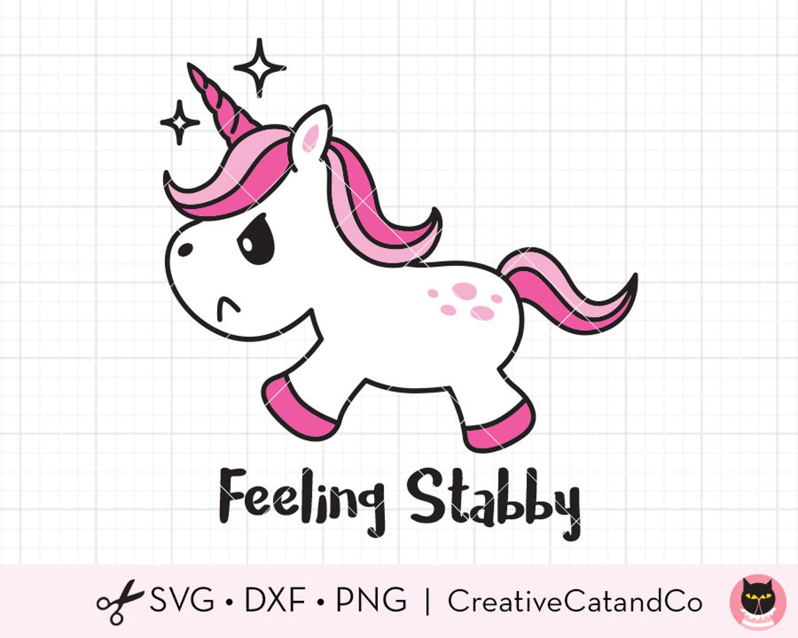 Grumpy Moody Unicorn SVG Clipart Feeling Stabby Angry Bad Mood | Etsy