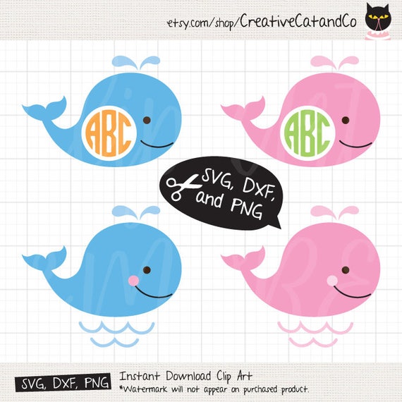 Download Whale Monogram SVG Files for Cricut or Silhouette Boy Girl | Etsy