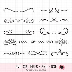 Bloei SVG DXF, tekstscheiding, decoratief, rand, werveling, scroll, frame, svg dxf-bestanden voor Cricut Silhouette Cut-bestand