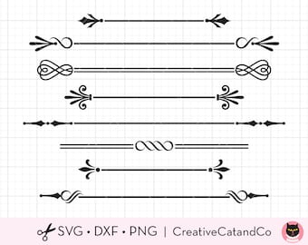 Dividers Borders SVG DXF, Decorative text dividers, frame borders svg dxf Cut Files for Cricut and Silhouette, Commercial Use