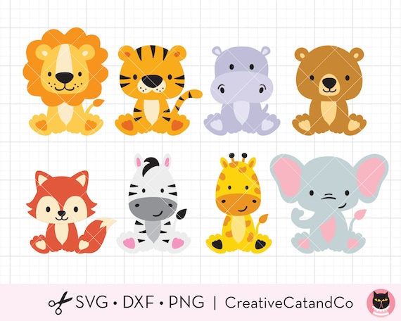 Download Wild Animals Svg Clipart Baby Boy And Girl Forest Woodland Etsy