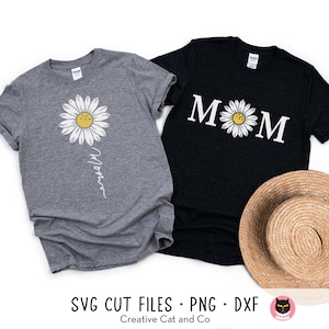Mamá mamá SVG PNG, diseño de camiseta con margaritas y girasoles para el día de la madre, regalo de bricolaje para mamá primeriza, clipart, archivo de corte Cricut