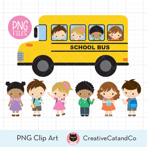 School Kid Clipart Back to School Kid Clipart Children Clip Art School Bus Clipart Kindergarten Kid Graphic Cartoon Illustration Clipart