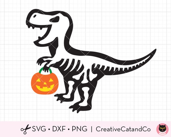 Halloween Dinosaur Skeleton 2022 Halloween Dinosaur Svg Dxf Cute Funny Halloween Trick Or Treat Etsy India
