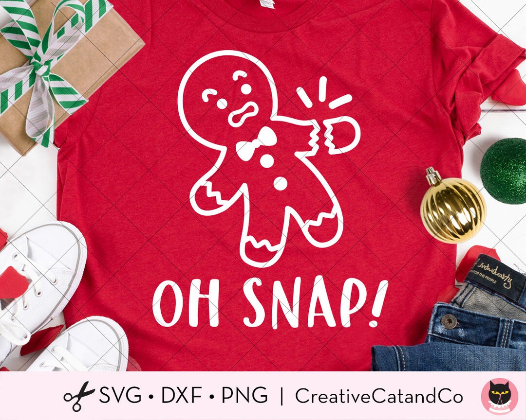 Oh Snap Gingerbread Svg Png, Broken Gingerbread Man Cookie, Funny