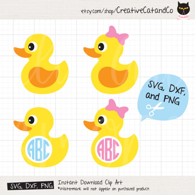 Rubber Duck Svg Monogram Frame For Cricut Or Silhouette Cute Baby Boy Girl Yellow Dxf Cut File
