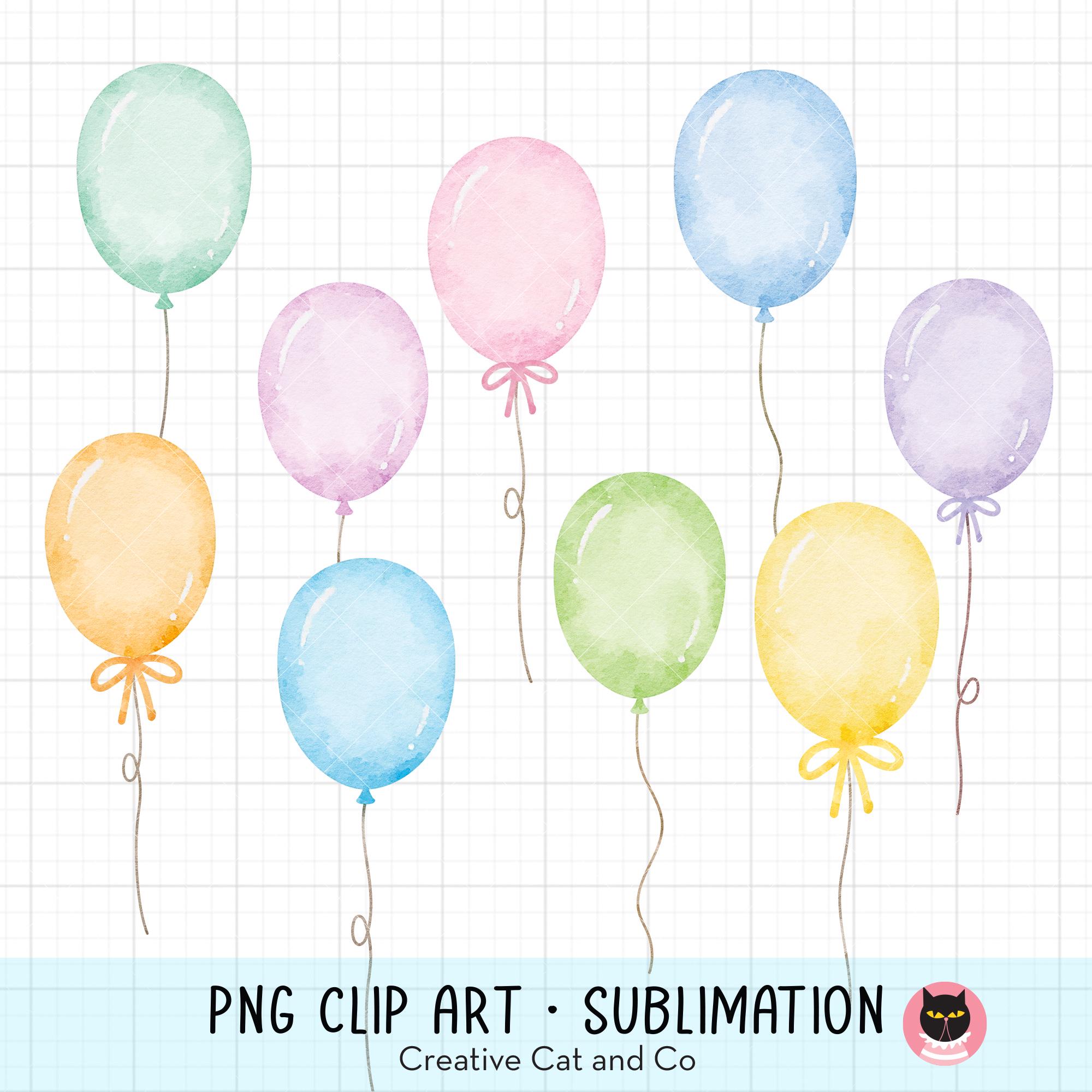Watercolor Pastel Balloons PNG Clipart, Party Balloons With Bows PNG ...