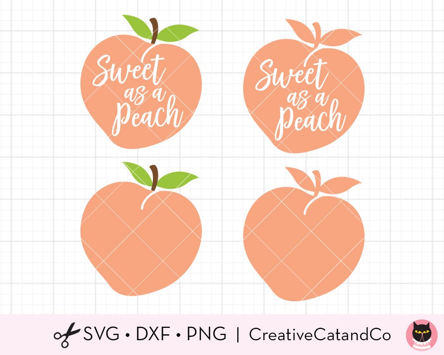 Download Peach SVG DXF Files for Cricut Sweet as a Peach Silhouette ...