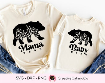 Retro Mama Bear SVG, Mother's Day Svg, Mom Life Svg, Baby Bear SVG, PNG, Matching Mom and Baby Outfits, First Mother’s Day, Cut Files Cricut