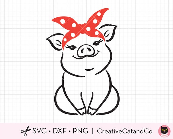 Download Pig Bandana Svg Png Baby Pig With Bandana Svg Clipart Pig With Etsy