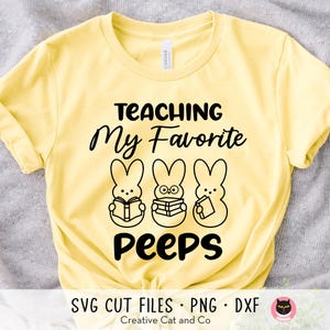 Ensinando meus Peeps favoritos Svg, Png, Professor Páscoa Svg, Design de camisa de Páscoa, Alunos fofos de Páscoa, Coelhinho da Páscoa, Svg, Arquivos de corte, Cricut