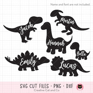 Cricut または Silhouette 用の恐竜シルエット SVG ファイル かわいい赤ちゃん恐竜 SVG DXF カット ファイル T レックス シンプルな恐竜 svg dxf クリップアート クリップアート