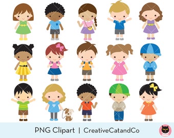 Kids Clipart Children Clipart Boy Clipart Girl Clip Art Kid Character Clipart Children Cartoon Clipart Set African American Cute Kid Clipart