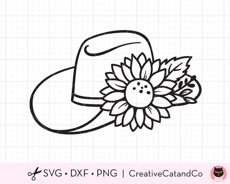 Download Cowboy Hat Svg Floral Cowboy Hat with Flower Svg Dxf ...