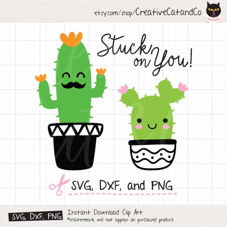 Cute Cactus Svg Succulent Svg Files For Cricut Or Silhouette Etsy