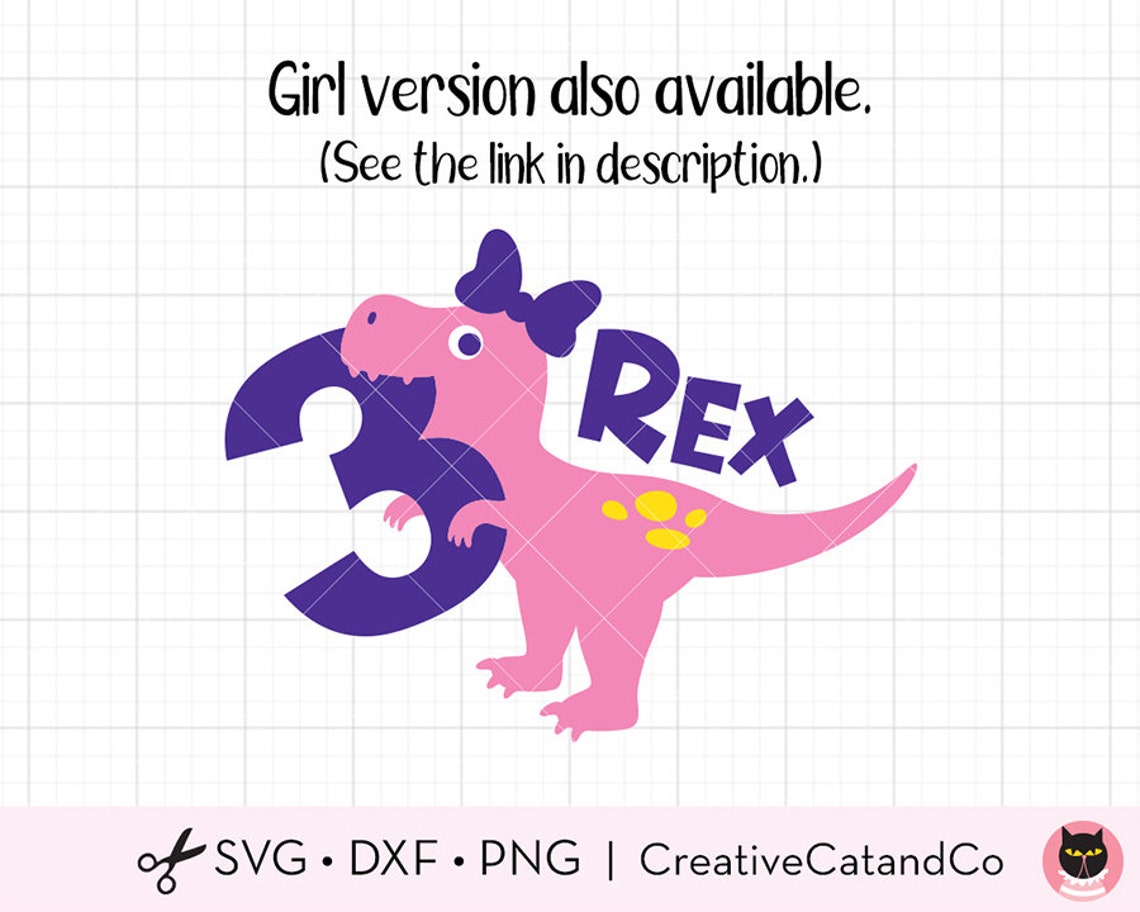 Three Rex SVG 3 Rex Svg 3rd Birthday Svg T Rex Dinosaur - Etsy