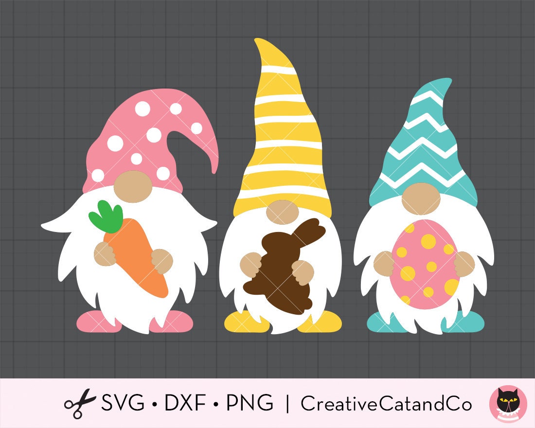 Easter Gnomes Svg Easter Svg Three Gnomes With Easter Eggs - Etsy